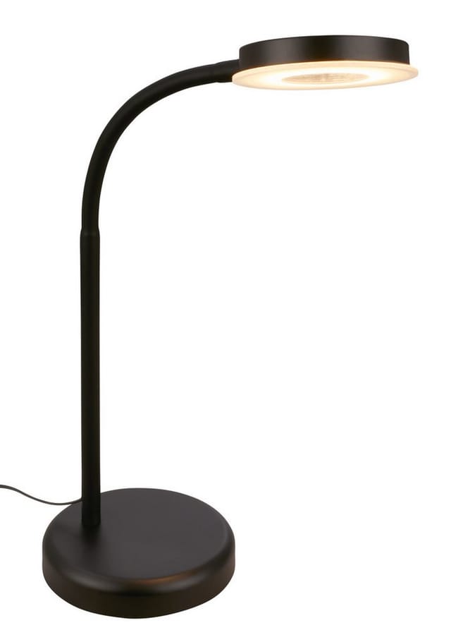 Brilo LED-Tischleuchte Touchdim Lichtkante Schwenkbar Ø 13 cm x 40 cm Schwarz