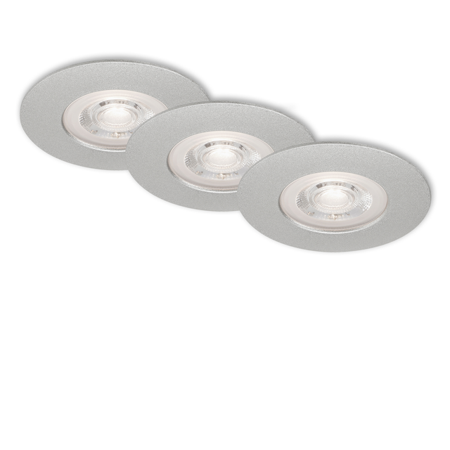 Briloner LED Einbauleuchten Kulana 3er-Set Dimmbar Warmweiß 90mm Chrom-Matt