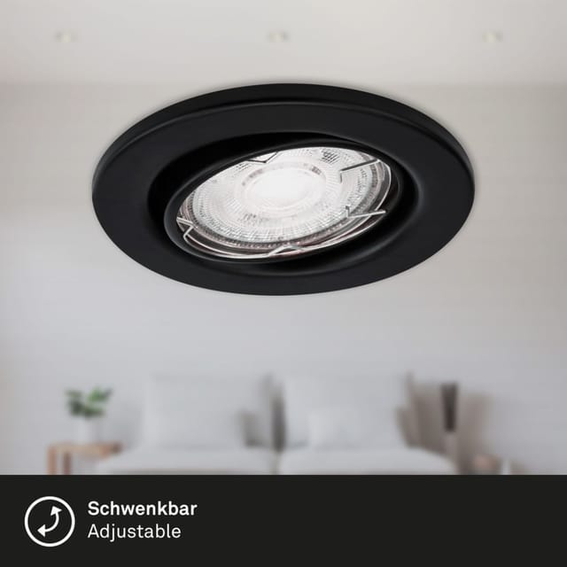 Brilo LED-Einbauleuchte Sten 3er-Set Matt-Schwarz