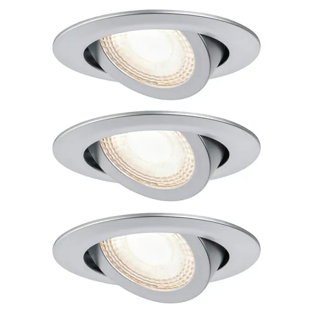 Einbauleuchten-Set 3-stepdim schwenkb. LED 3x4,8W 3000K 230V Chrom matt/Kunstst.