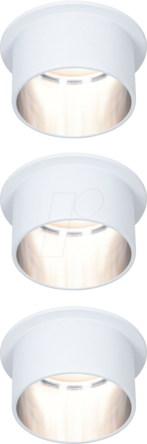 LED Einbauleuchten-Set Gil Coin 3StepDim rd starr 3x6W Weiß matt/Eisen Alu