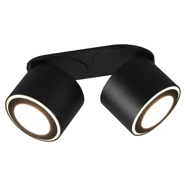 Trio LED-Ein-/Aufbauspot Taurus 2x5W 2x450,m Schwarz matt