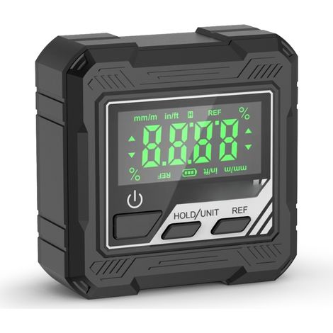 Multifunktionaler Digitaler Neigungsmesser, Magnetfuß, Hintergrundbeleuchtetes Display, Misst 4 X 90° (für Holzbearbeitung, Automobilindustrie, Maschinenbau)