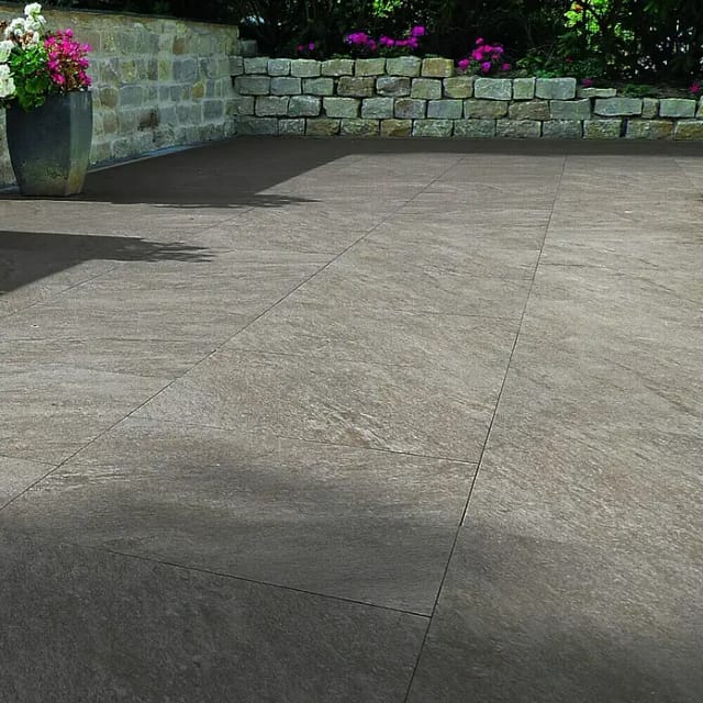 Terrassenplatte Feinsteinzeug Manhattan Dunkelgrau 60 x 90 x 2 cm