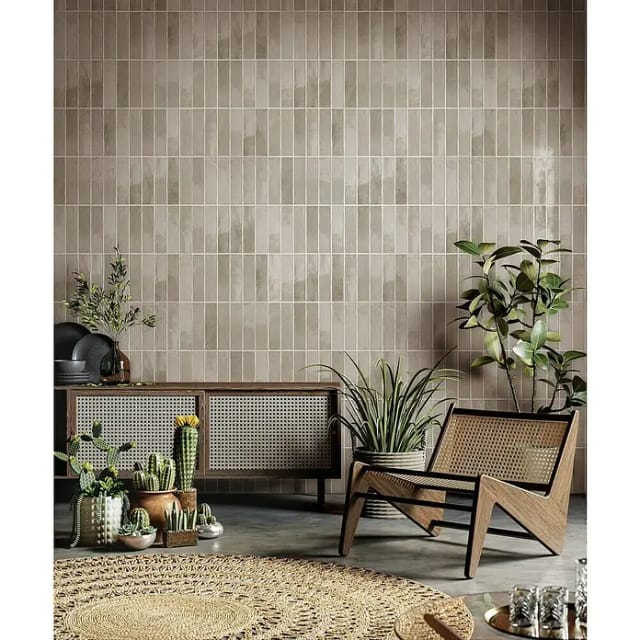 Grosfillex Wandpaneele Element 3D Optik Vertical Tiles Greige 260 cm x 37,5 cm