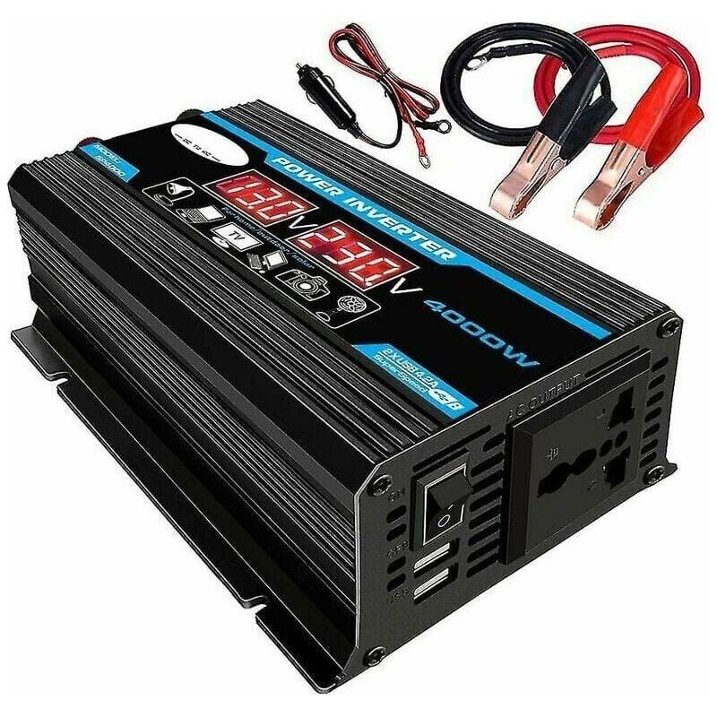 Vurahome – 4000-w-sinus-wechselrichter (12 V Auf 220 V) Mit Kabelloser Fernbedienung, Led-anzeige Und 2 Usb-anschlüssen Für Auto, Camping Und Reisen