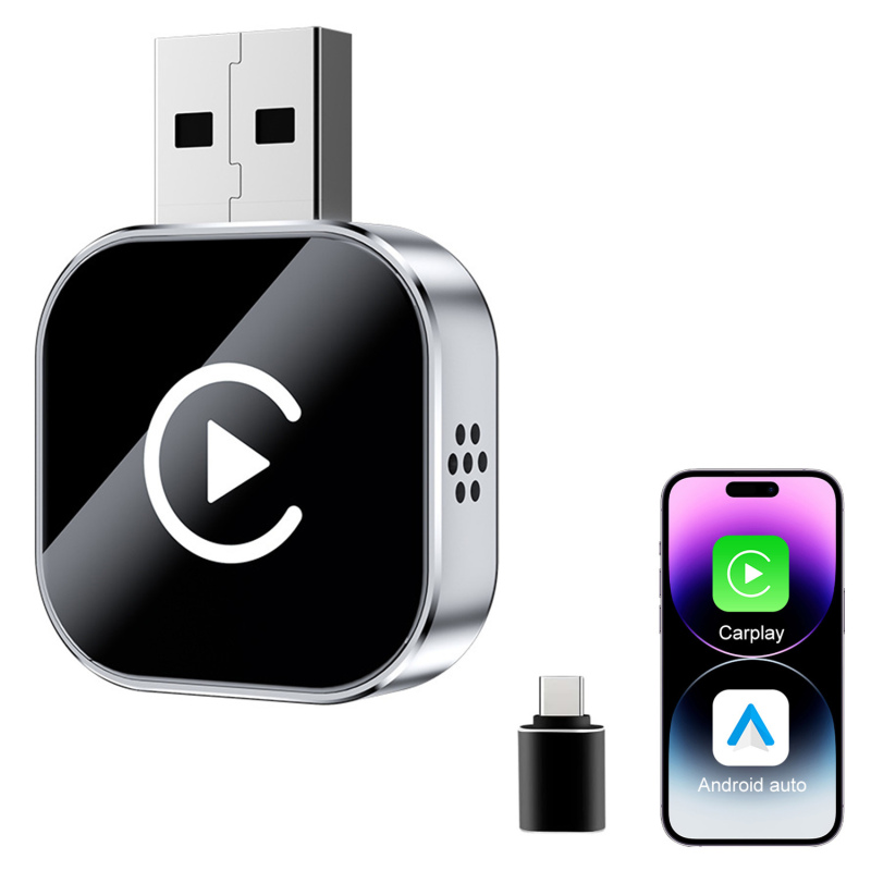 Kabelloser Carplay-adapter, Wandelt Kabelgebundenes Carplay In Kabelloses Carplay Für Iphones Um, Verbessertes Mini-2025-design Mit Usb Und Typ-c, Stabile Fahrzeugsteuerung Ohne Verzögerung, Plug & Pl