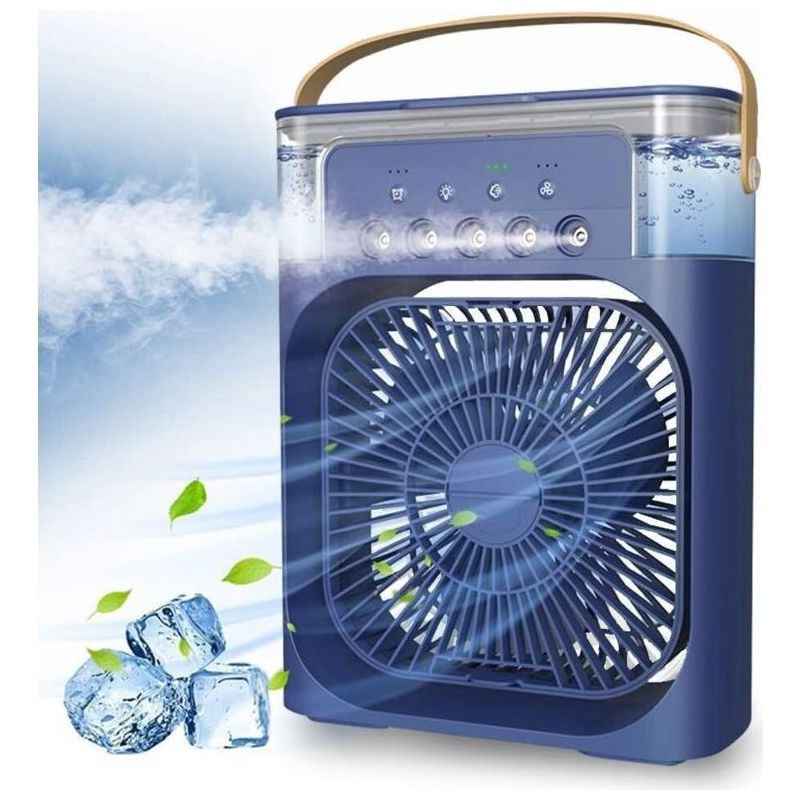 Tragbare Klimaanlage, Usb-betriebener Luftkühler, Luftbefeuchter, Kleiner 7-led-luftkühler Mit 3 Geschwindigkeitsstufen, Ultraleiser Ventilator Für Zuhause, Reisen Und Büro