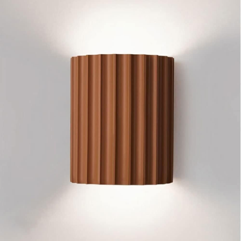 Moderne Wandleuchte Aus Ton Mit Schlichtem Und Elegantem Zylindrischem Vertikalmuster, Ideal Für Schlafzimmer, Wohnzimmer Oder Flur (braun)