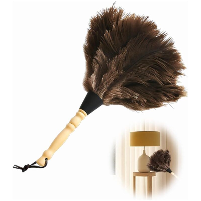 Straußenfeder-staubwedel Mit Holzgriff Für Haus Und Garten, 32 Cm