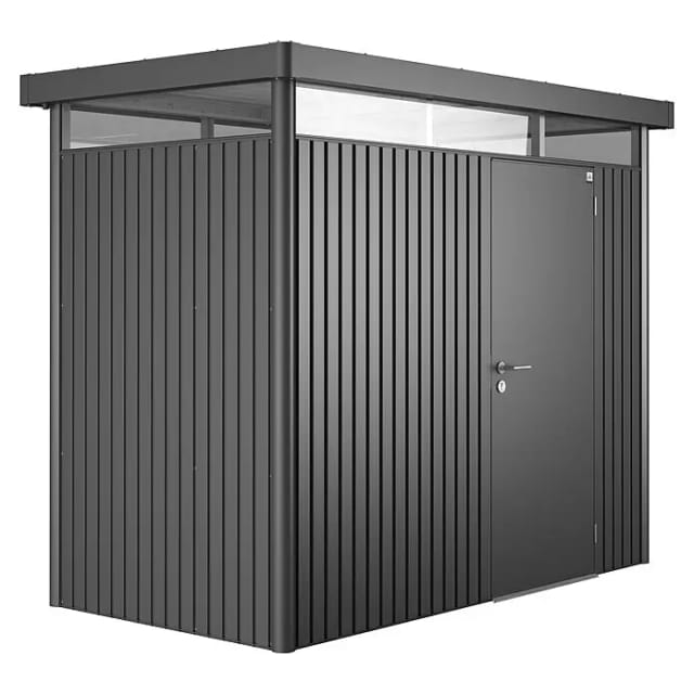 Biohort Metall-Gerätehaus HighLine Dunkelgrau-Metallic 3,5 m² Einzeltür