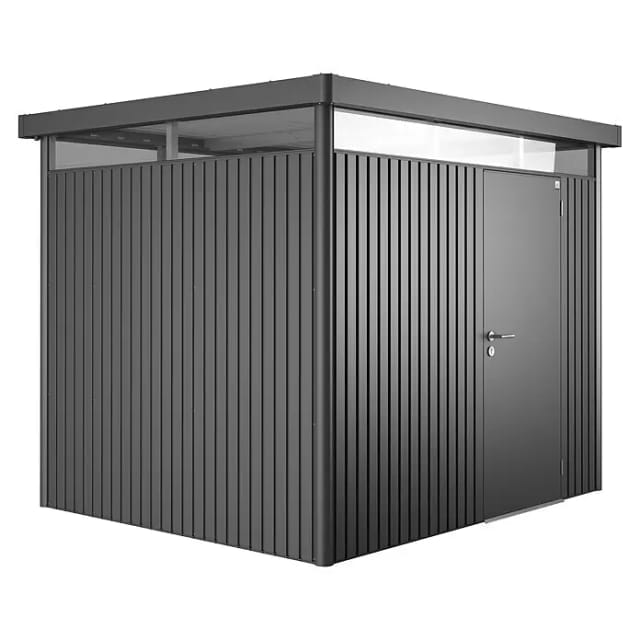 Biohort Metall-Gerätehaus HighLine Dunkelgrau-Metallic 5,6 m² Einzeltür