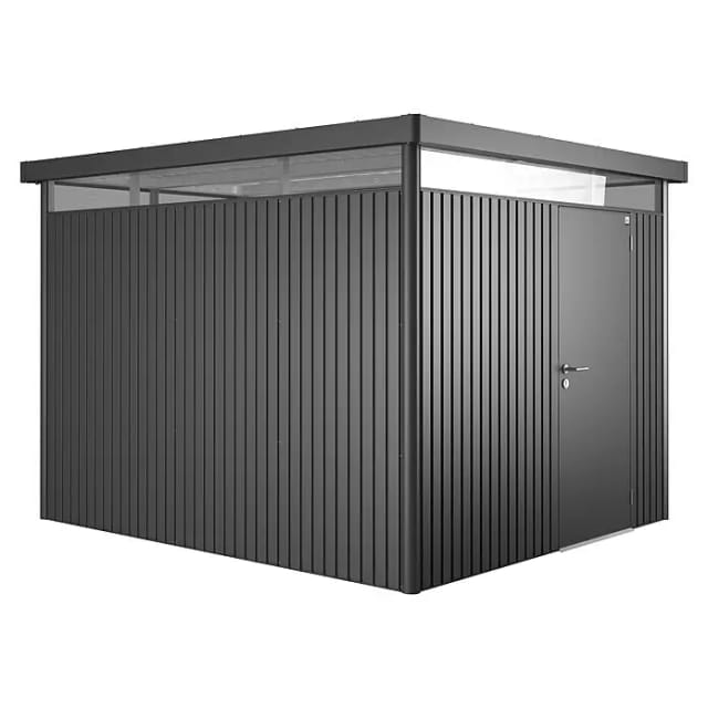 Biohort Metall-Gerätehaus HighLine Dunkelgrau-Metallic 7,6 m² Einzeltür