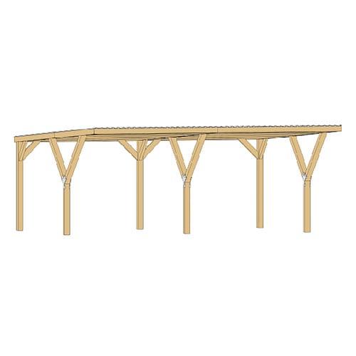 Weka Stahldach-Doppelcarport Mugello B 594 cm x 606 cm
