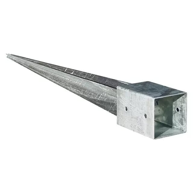 T & J Einschlagbodenhülse für Pfosten feuerverzinkt 71 mm x 71 mm x 750 mm