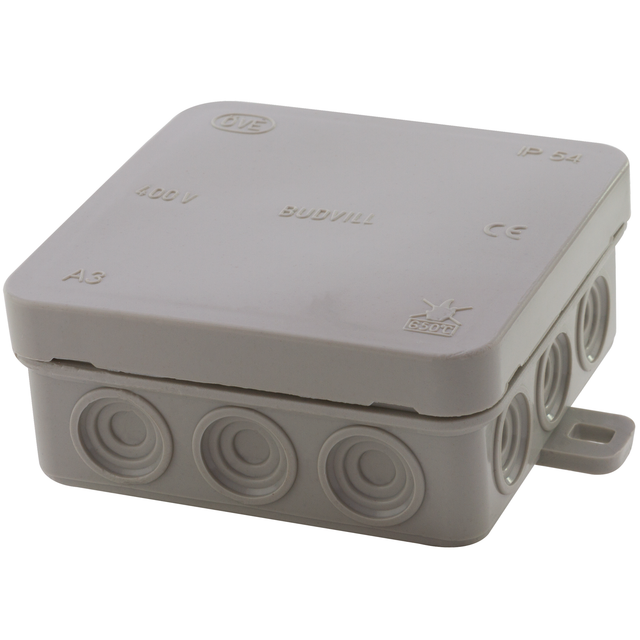 Abzweigkasten Aufputz 85 mm x 85 mm Grau IP54 10 Stück
