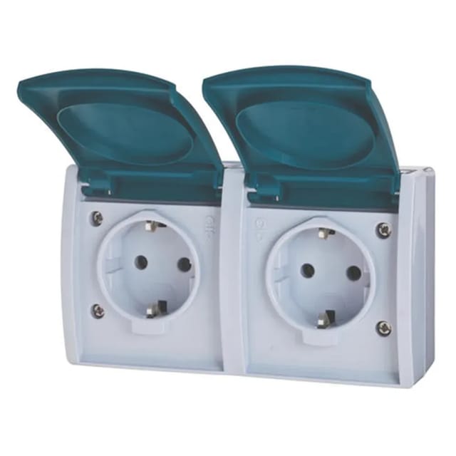 Busch-Jaeger Steckdose 2-fach Aufputz IP 44 Serie Ocean