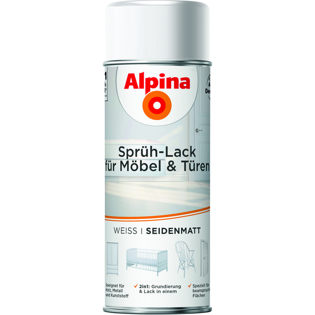 Alpina Sprüh-Lack für Möbel & Türen 400 ml seidenmatt