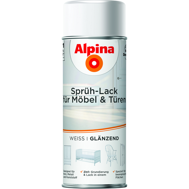 Alpina Sprüh-Lack für Möbel & Türen 400 ml glänzend