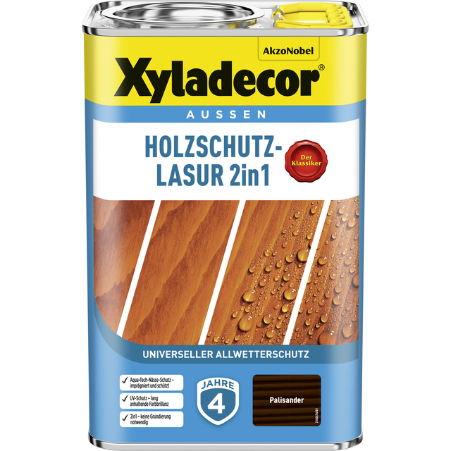 Xyladecor Holzschutz-Lasur 2in1 Palisander matt 4,