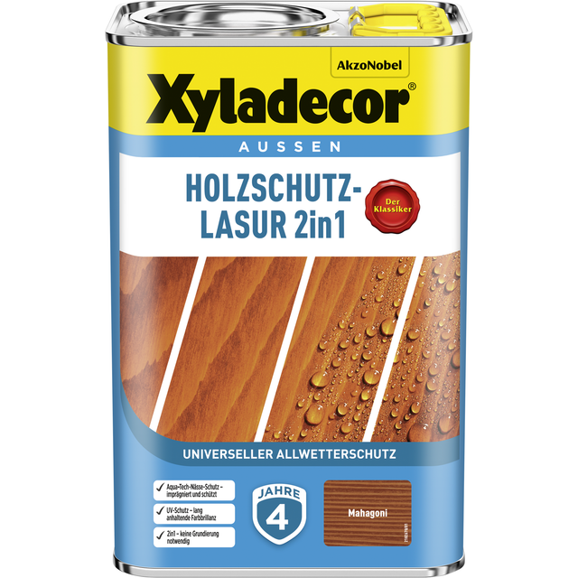 Xyladecor Holzschutz-Lasur 2in1 Mahagoni matt 4,