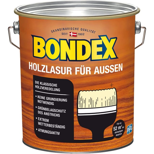 Bondex Holzlasur für Außen Dunkelgrau seidenglänzend 4,