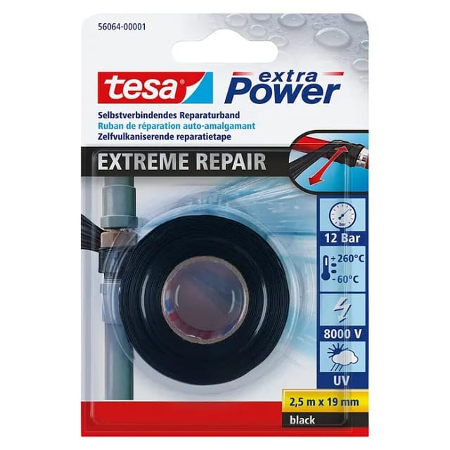 Tesa extra Power Reparaturband Extreme Repair Schwarz 2,5 m x 19 mm