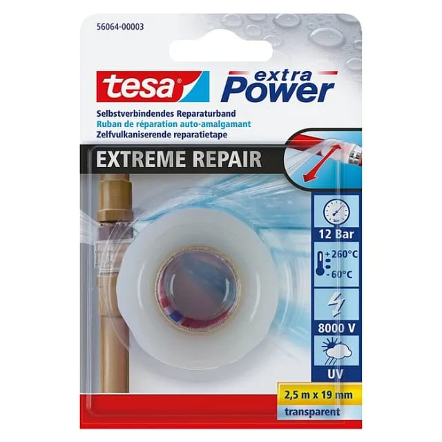 Tesa extra Power Reparaturband Extreme Repair Transparent 2,5 m x 19 mm