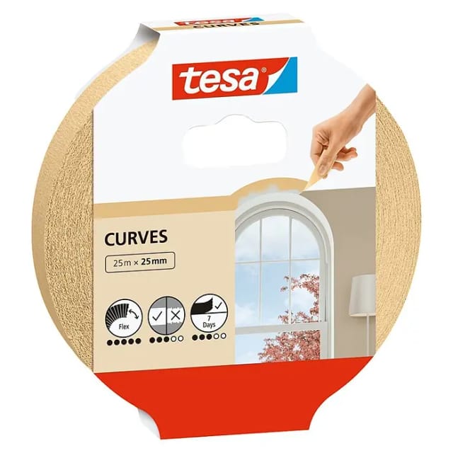 Tesa Malerband Kurven 25 m x 25 mm