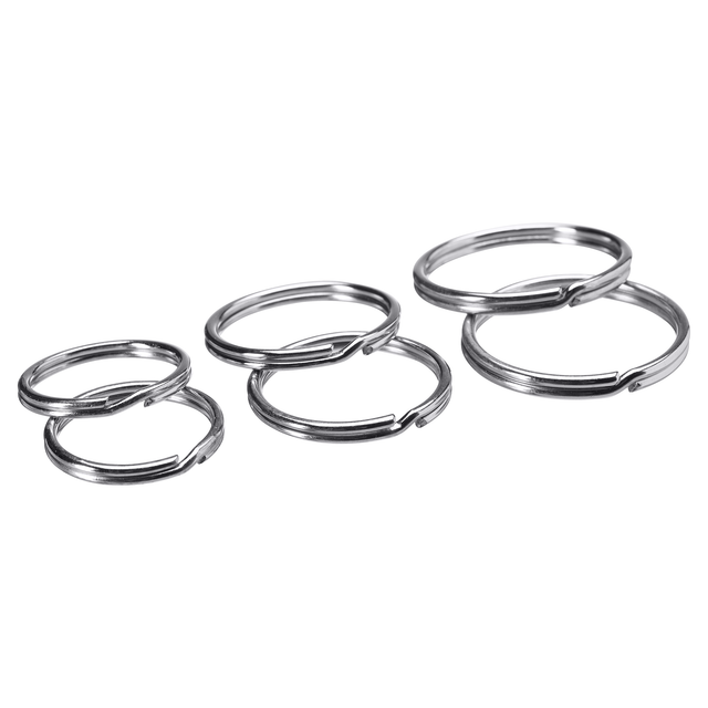 Keymax Schlüsselring 6er-Pack Groß Silber