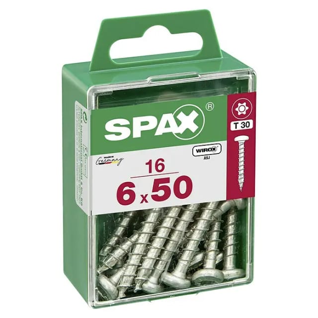 Spax Halbrundkopf Universalschraube T-Star plus-Antrieb Ø 6 mm x 50 mm 16 Stück