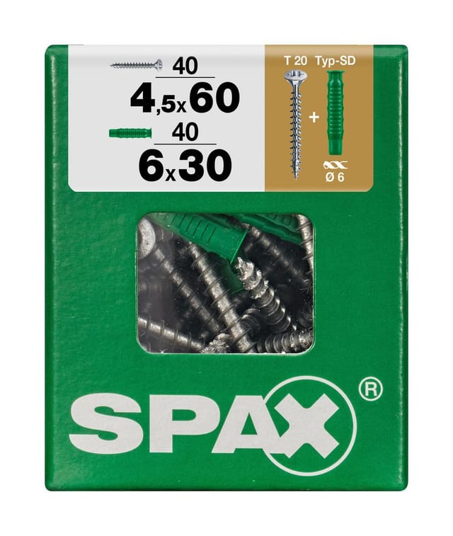 Spax Linsenkopf Holzschraube T-Star plus-Antrieb Ø 4 mm x 60 mm 80 Stück
