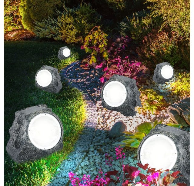 Globo LED-Solaraußenleuchte in Steinoptik Grau 15 cm