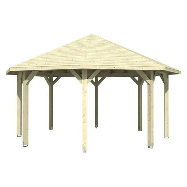 Skan Holz Pavillon Nice 3 Leimholz 557 cm x 557 cm Natur