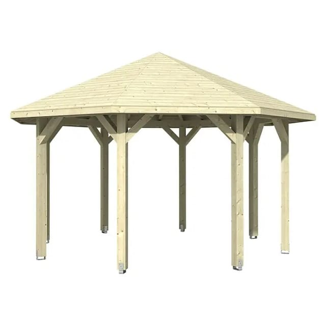 Skan Holz Pavillon Nice 2 Leimholz 484 cm x 484 cm Natur