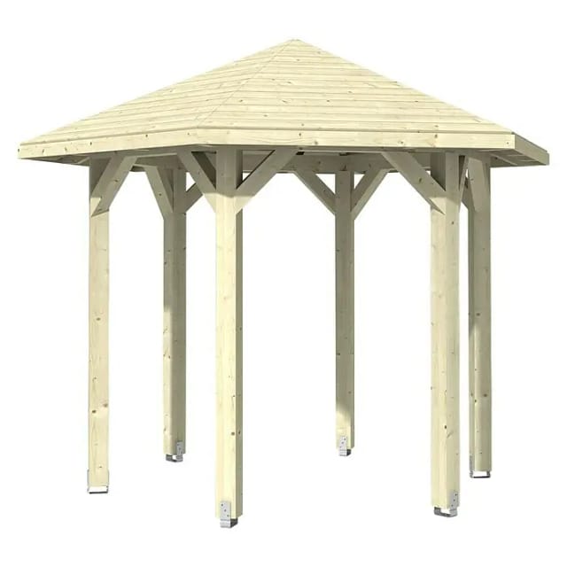 Skan Holz Pavillon Nancy 1 Leimholz 360 cm x 312 cm Natur