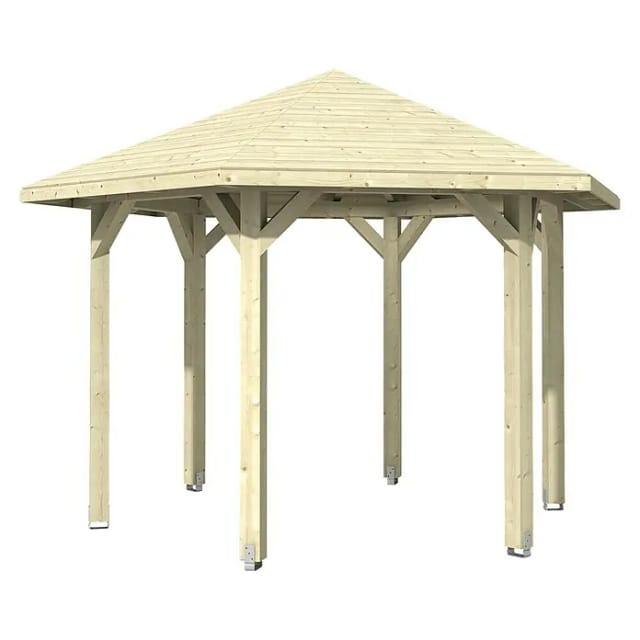 Skan Holz Pavillon Nancy 2 Leimholz 420 cm x 364 cm Natur