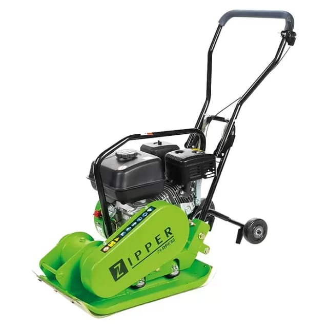 Zipper Rüttelplatte ZI-RPE60 inkl. Gummiplatte und Fahrwerk 62 kg 4 kW