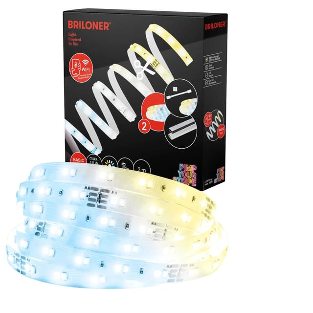 Briloner Pimp your Stripe LED-Band Starter-Set Smart CCT-Funktion 2 m