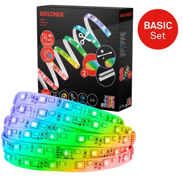 Briloner Pimp your Stripe LED-Band Starter-Set Smart RGB/W-Funktion IP44 2 m