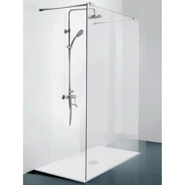 Sanotechnik Duschtrennwand Elegance mit Teleskophalterung 195 cm x 120 cm Chrom