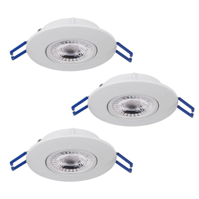 EGLO LED 3er-Set Einbauleuchten ZUJAR Weiß Ø 90mm 3x3,4Watt 3000K