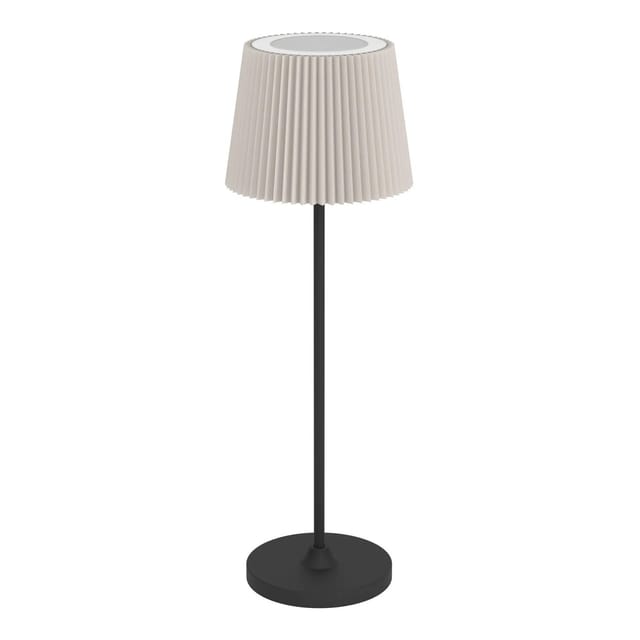 EGLO LED Akku Tischleuchte LEONERO Schwarz/Beige kabellos Touchdimmer H 370mm