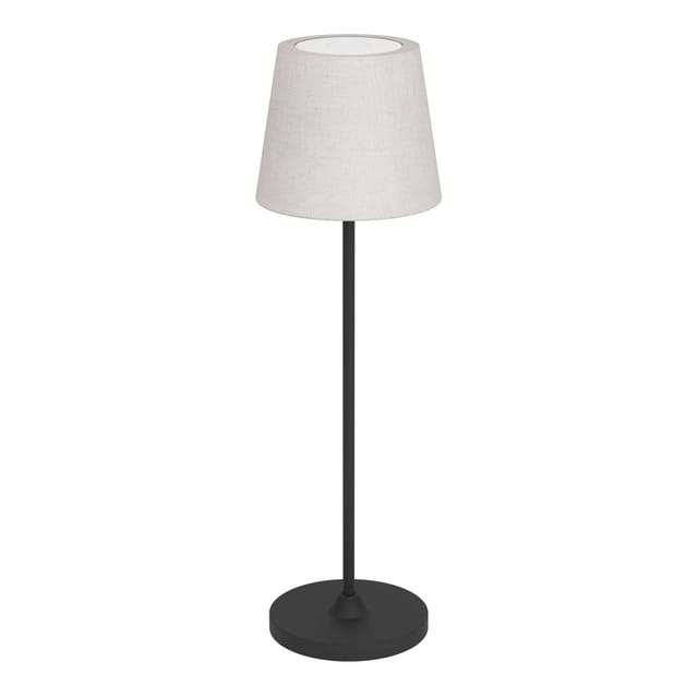 EGLO LED Akku Tischleuchte LEONERO Schwarz/Beige kabellos Touchdimmer H 340mm