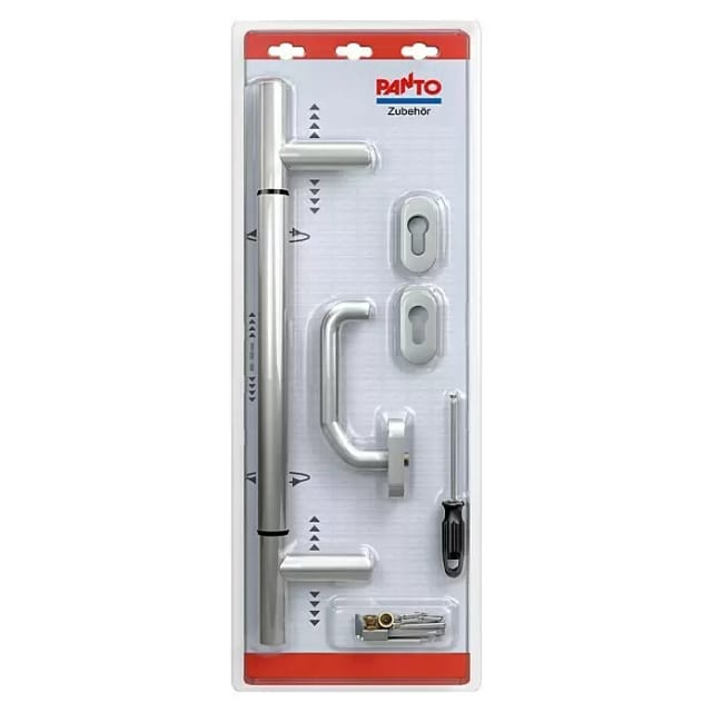 Stoßgriff-Set für Haustüren Edelstahl Variabel 400-600 mm
