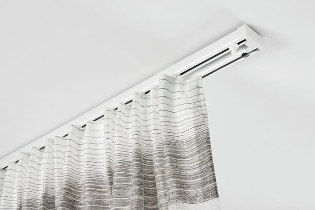 Gardinia Aluminium-Vorhangschienen-Set Lara 2-läufig Weiß 140 - 225 cm
