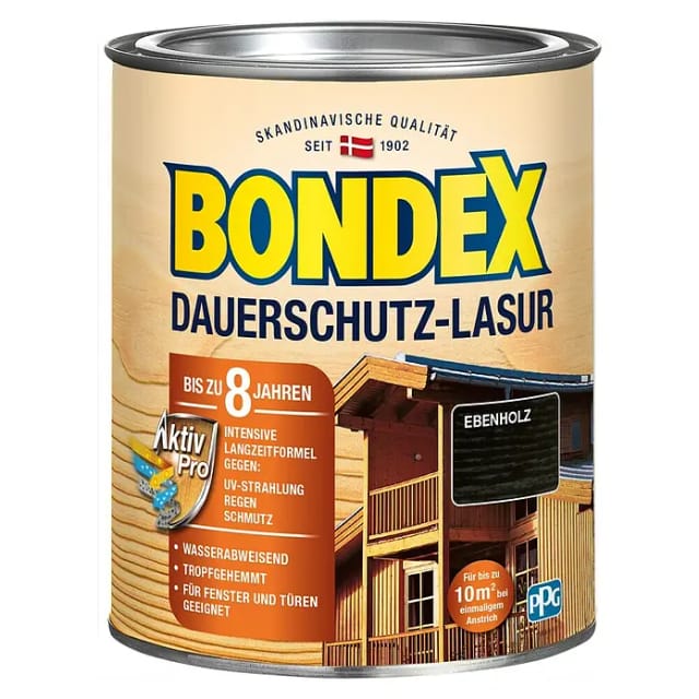 Bondex Dauerschutz-Lasur Ebenholz 750 ml