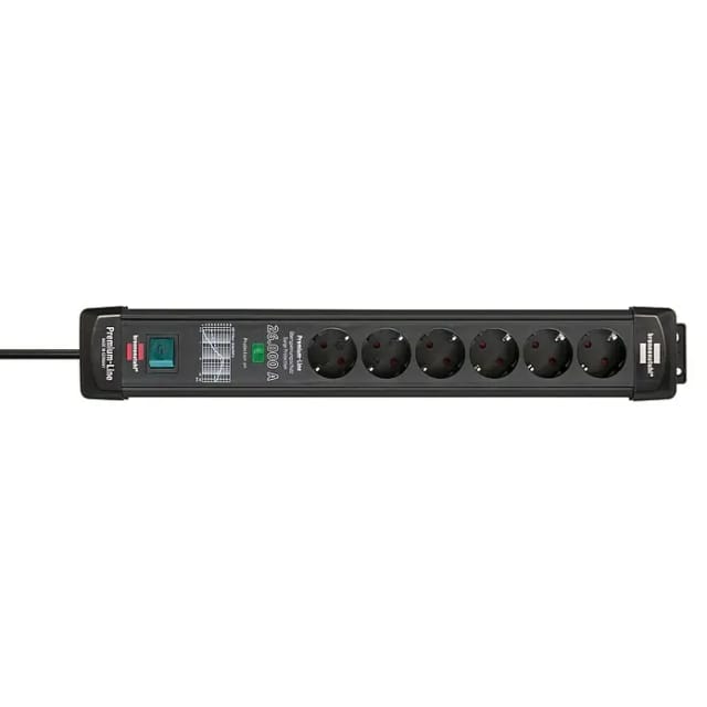 Brennenstuhl Steckdosenleiste Premium-Line 6-fach mit Schalter Schwarz 1,8 m