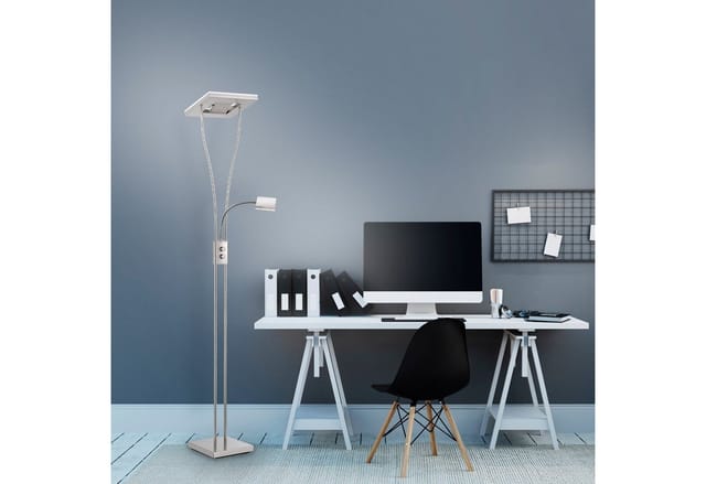 Just Light. LED-Deckenfluter Helia Stahl H: 187 bis 197,5 cm