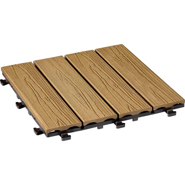 Klickfliese WPC in Holzoptik Braun 30 cm x 30 cm 6 Stück